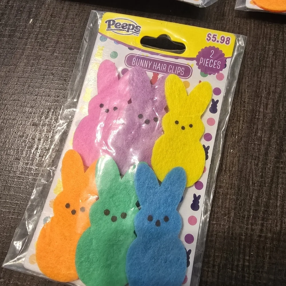 New Peeps Bunny Hair Clips - Multicolor Set